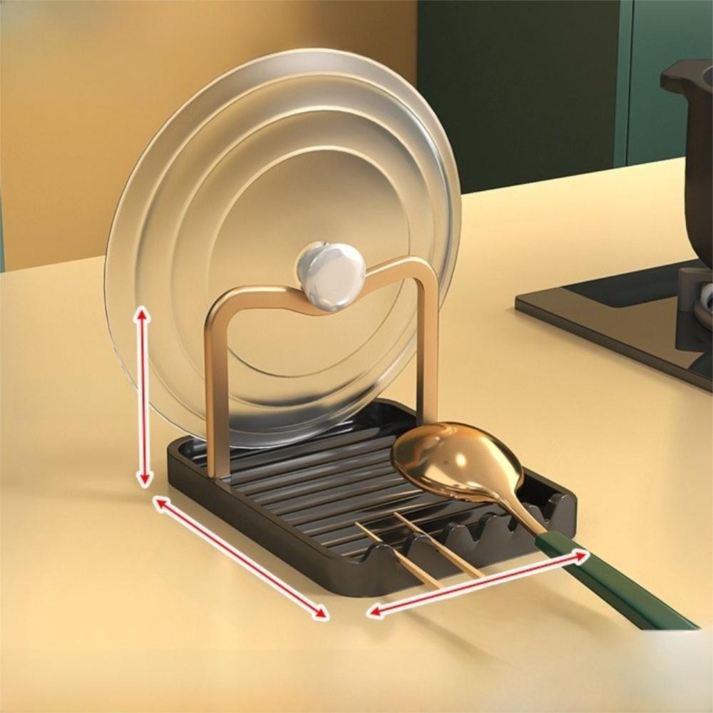 

Multifunctional Metal Spoon Rest Non-slip Pot Lid Rest for Stovetop and Kitchen Counter золотой/чёрный