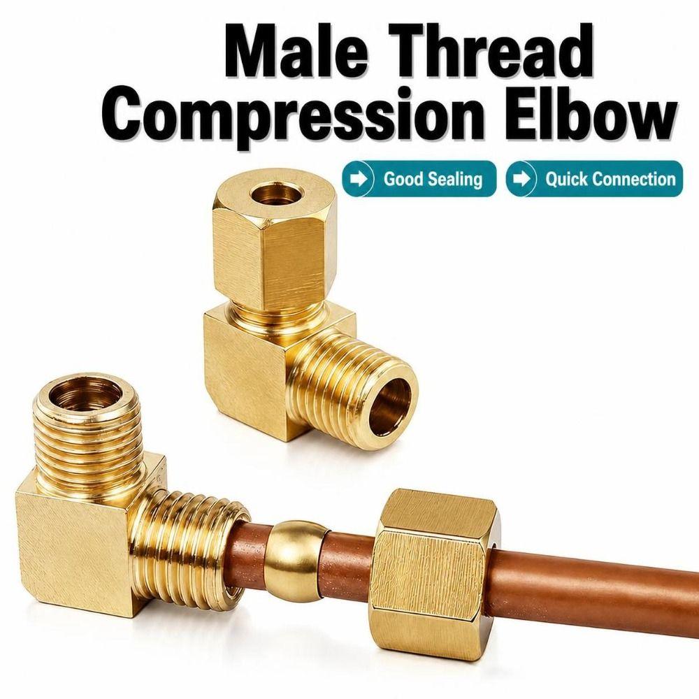 External Thread Compression Tube Fitting 90 Degree Male Elbow Connector Easy Install Tube Elbow