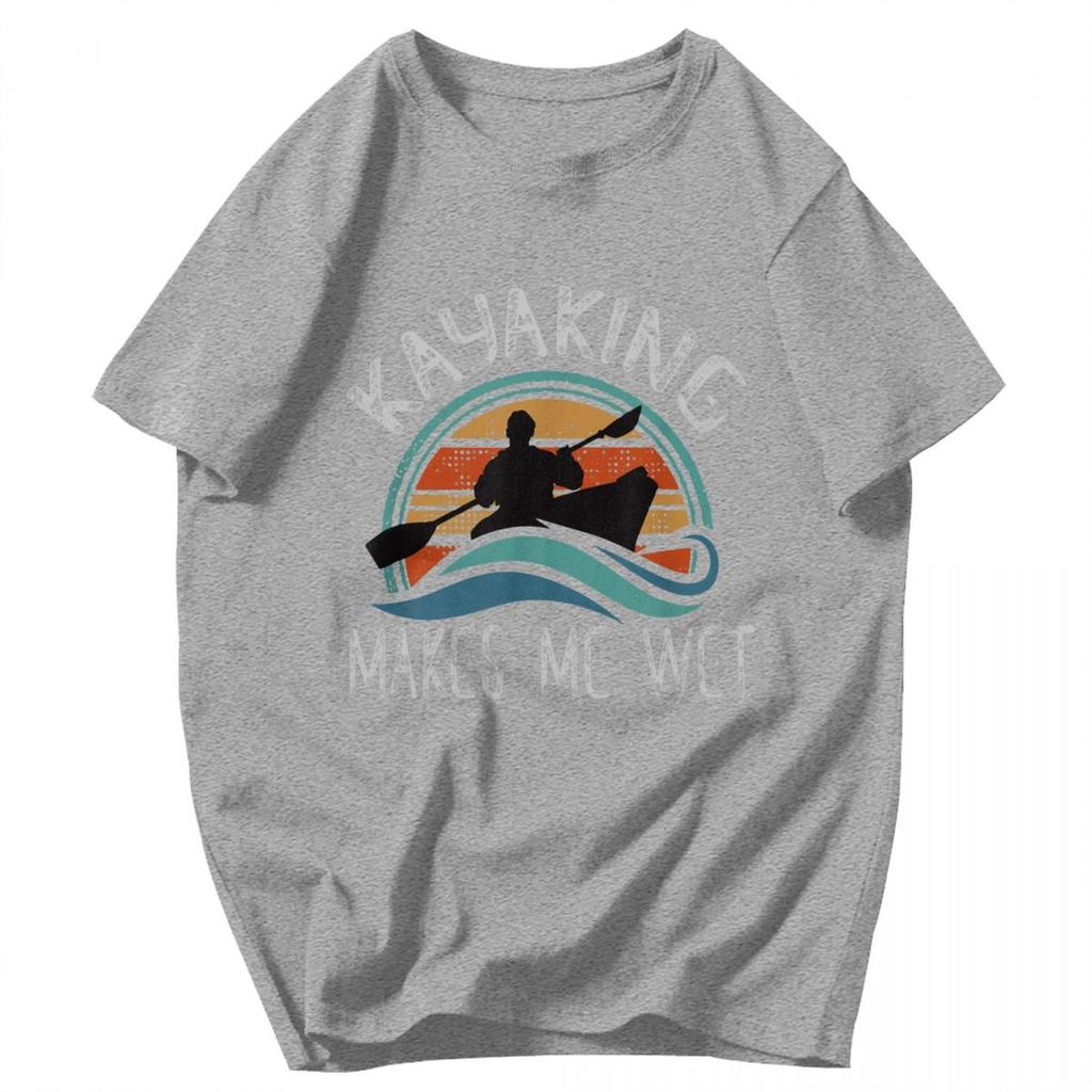 Men T Shirt Kayaking Gets Me Wet Vintage Retro Cotton Y2K Graphic Quality Unisex Clothing T Shirts