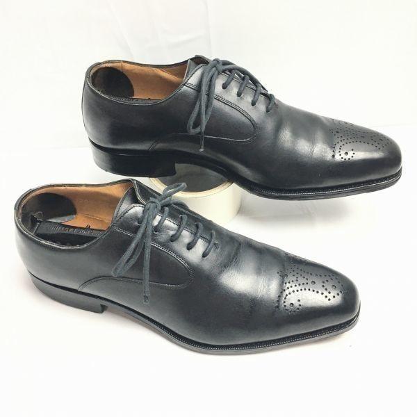 

80s-90s Vintage J.A.Ramis Spain Wholecut Handmade Shoes Size 5 24.0 Black