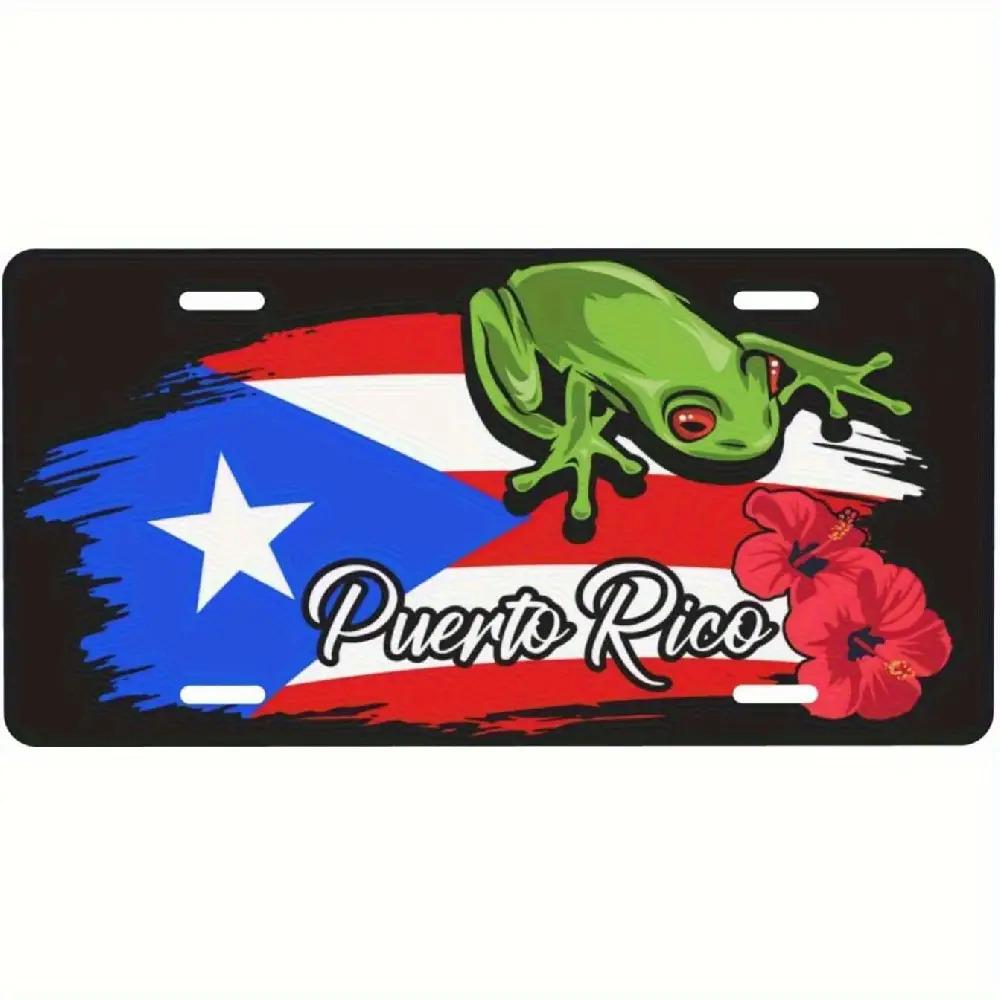 Puerto Rico car license plate  Aluminum with hibiscus design only for decoration universal car decoration accessories
