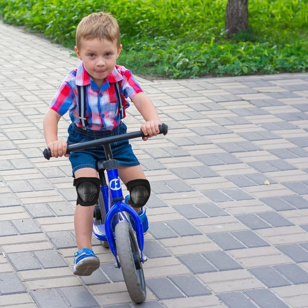 6-in-1 Kinder Schutzausrüstungsset - Knie-/Ellbogenschoner & Handgelenkschützer für Skateboarding, Inlineskaten & Roller