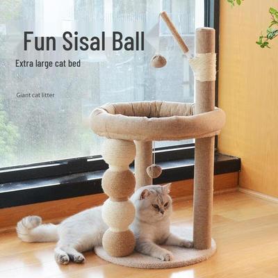 JINGRUIXIANG Cat Tree with Integrated Condo and Scratching Post