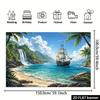 2D Plane Tropical Beach Pirate Ship Waterfall Background Fabric  Indoor and Outdoor Home Decoration Party Use
