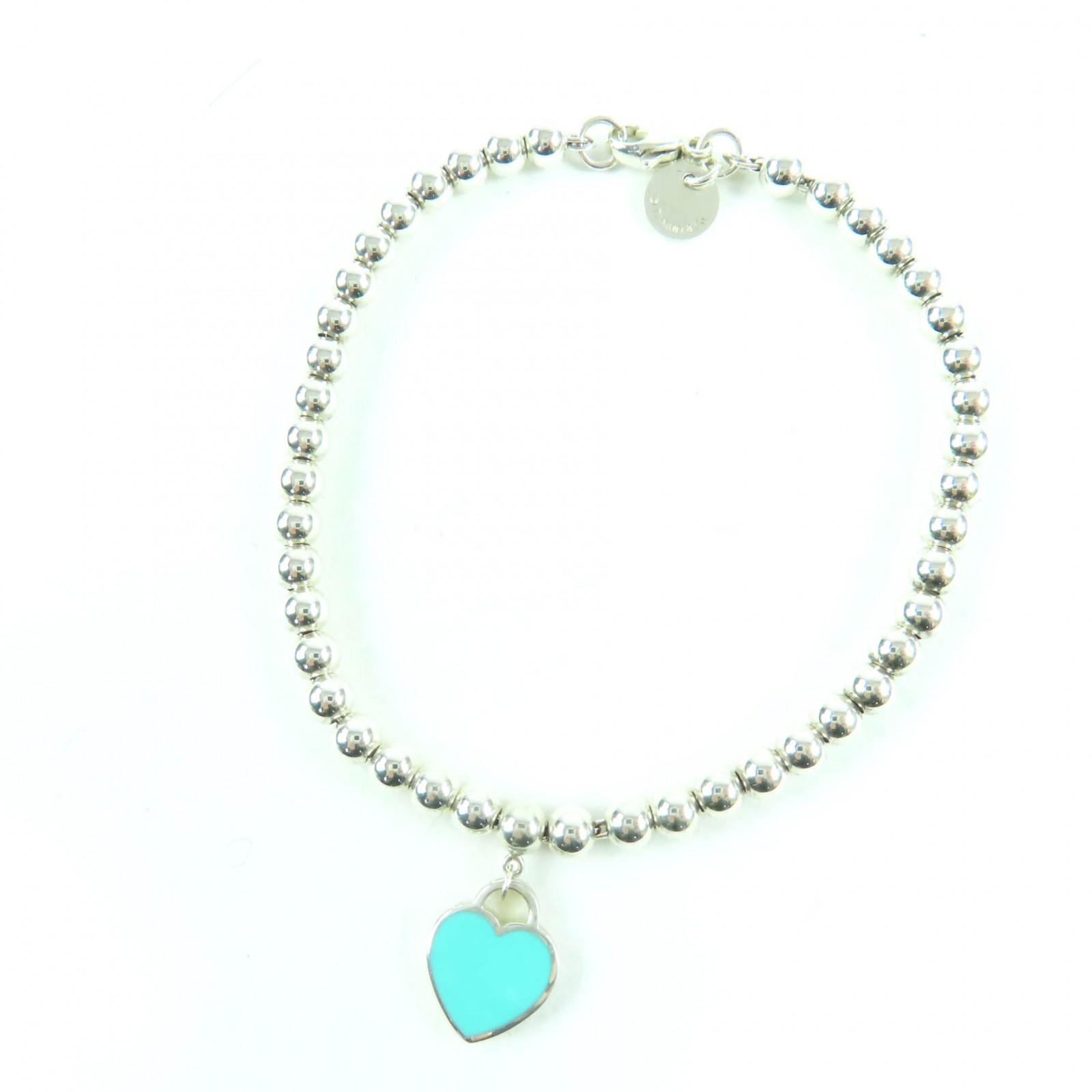 

Чудовий TIFFANY&Co. TIFFANY&Co. Блакитний Браслет з намистин з підвіскою-серцем Срібло AG925 Жіночий Вживаний