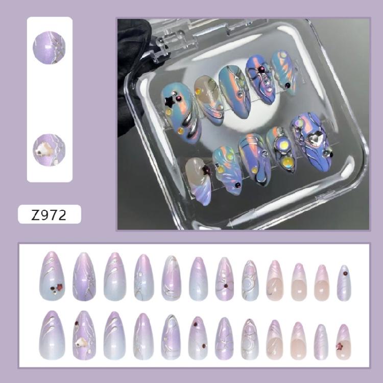 Almond Nail Tips Fake Nail Glues On Nail Stick On Nail Press On Nail Artificial False Nail for Womens and Girls