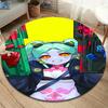 Cyberpunk Edgerunner Round Area Rug,Carpet Rug for Living Room Bedroom Sofa Playroom Decor,Non-slip Floor Mat