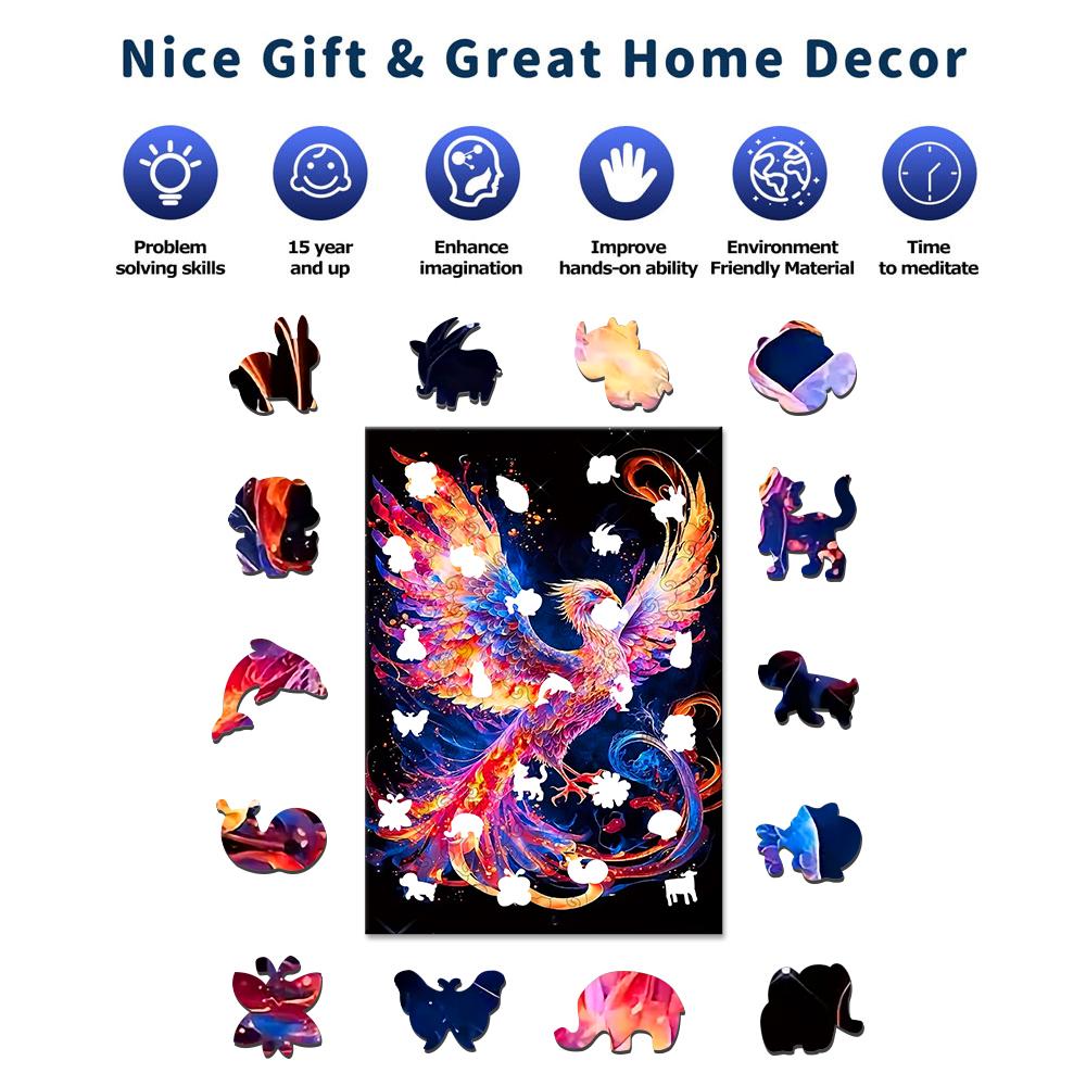 Colorful Bird Wooden Puzzle for Jigsaw Lover, Uniquely Stress Relieves Toys, Christmas Birthday Gift Home Decor Family Game