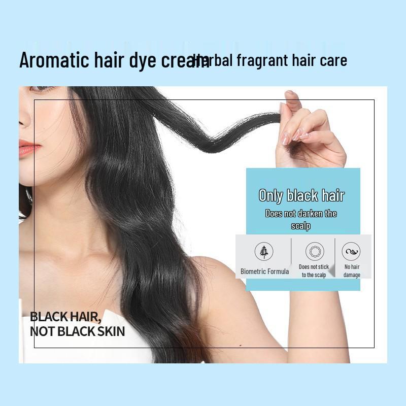 Qiwitang Herbal Bubble Hair Dye - No Scalp Sticking, No Irritation, White To Black Solution, For Home Use