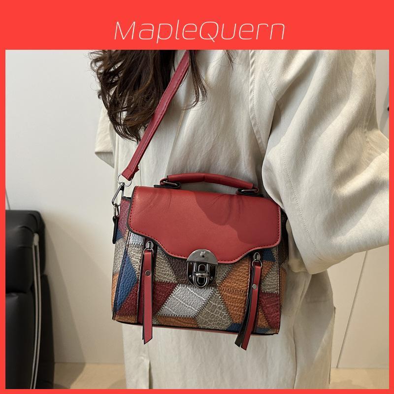 Borsa quadrata piccola in PU da donna con manico superiore e tracolla per la moda quotidiana