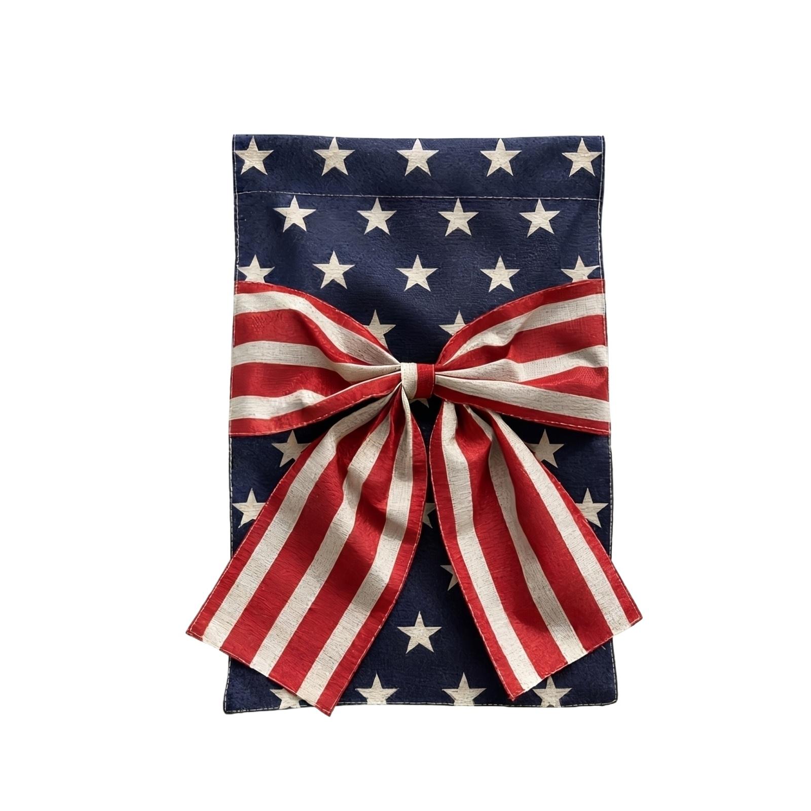 

American Flag Bow Garden Flag Double Sided Patriotic Yard Flag For 4th Of Independence Day Decoration One Size