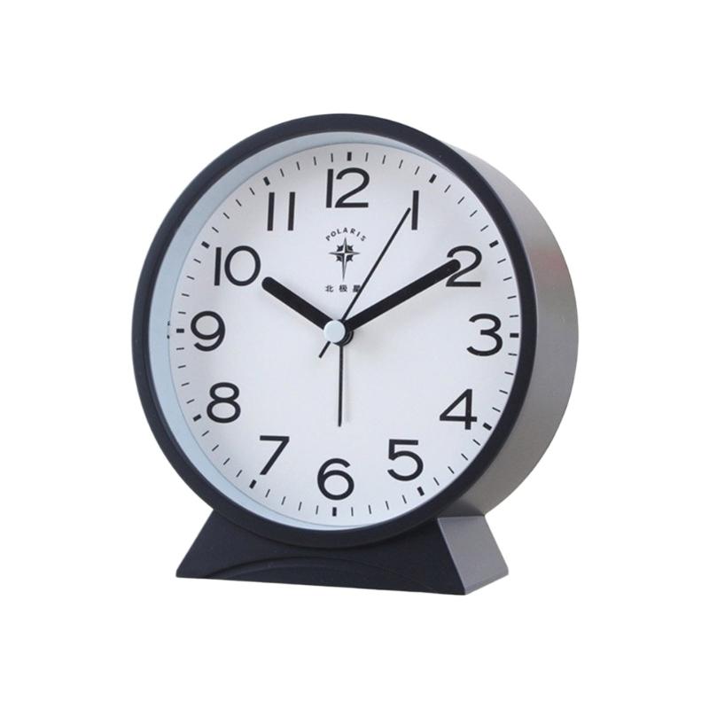 Quiet Movement Kids Alarm Clock with Arabic Numerals Modern Minimalists Battery Operated Table Clock for Student Gift