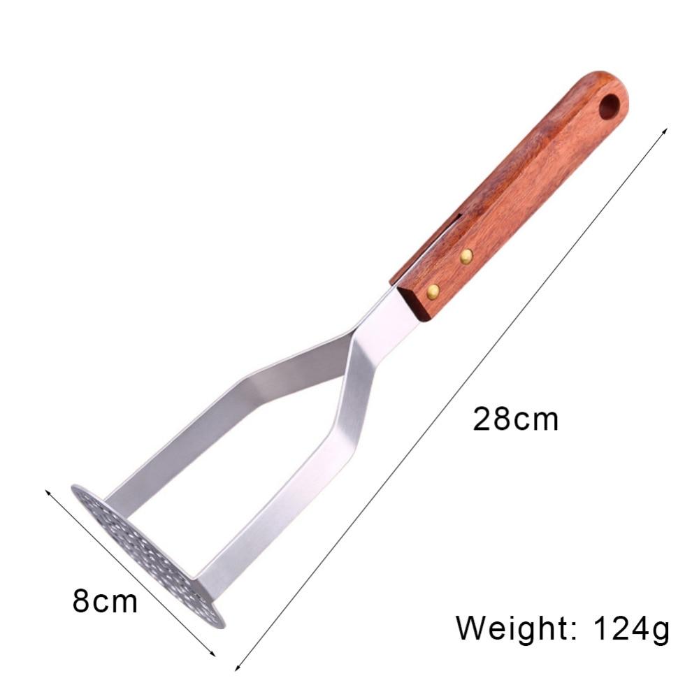 

1 шт. Надміцна картопледавка з нержавіючої сталі з дерев яною ручкою для пюреподібних вершкових овочів та фруктів різнокольоровий