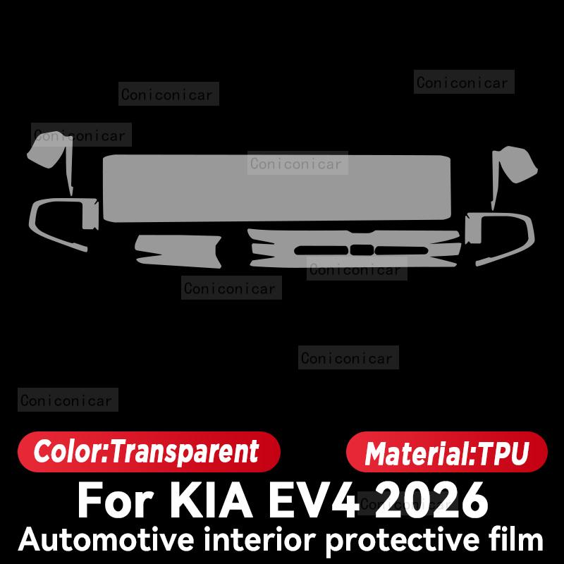 For KIA EV4 2026 Car Interior Center Console Screen Protective Film Anti-scratch Repair Sticker Accessories