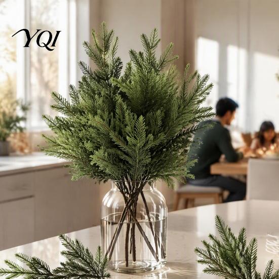 Warm White LED Twig Lights Artificial Lighted Pine with Lights, Fairy Light Olive Branch, Realistic Faux Tabletop Holiday Floral Filler Stem for Home