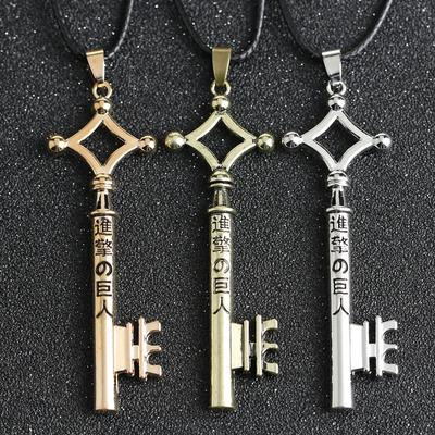 Angriff auf Titan Halskette Eren Key Shingeki No Kyojin Anhänger Mode Vintage Retro Anime Schmuck für Männer Cosplay