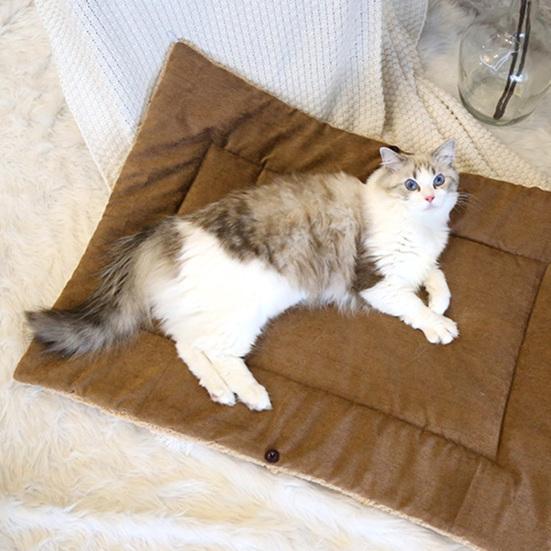 Pet Blanket Multifunctional Foldable Corduroy Warm Soft Cat Bed Mat for Dog