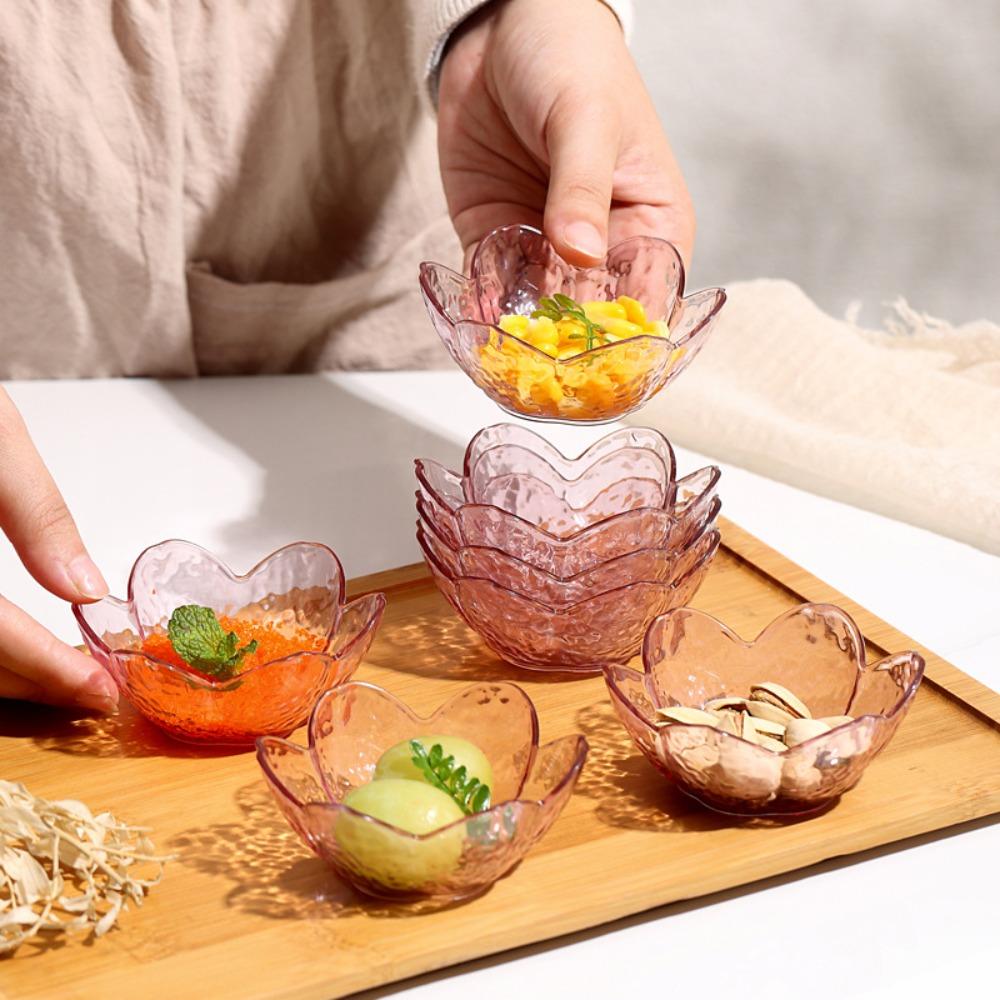 8pcs Japanese-style Seasoning Dish Transparent Sauce Bowl Appetizer Plate Fruit Salad Bowl  Dessert