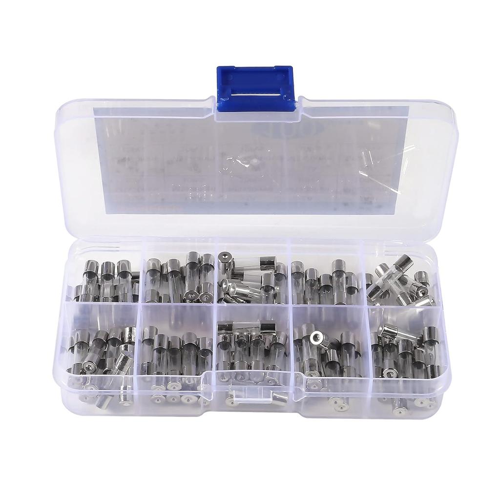 100pcs Fast-Blow Glass Fuses Assorted Kit 10Values Amp 5x20mm 250V 0.2 0.5 1 2 3 5 8 10 15 20A Quick Blow Tube Fuses Replacement Fuses4