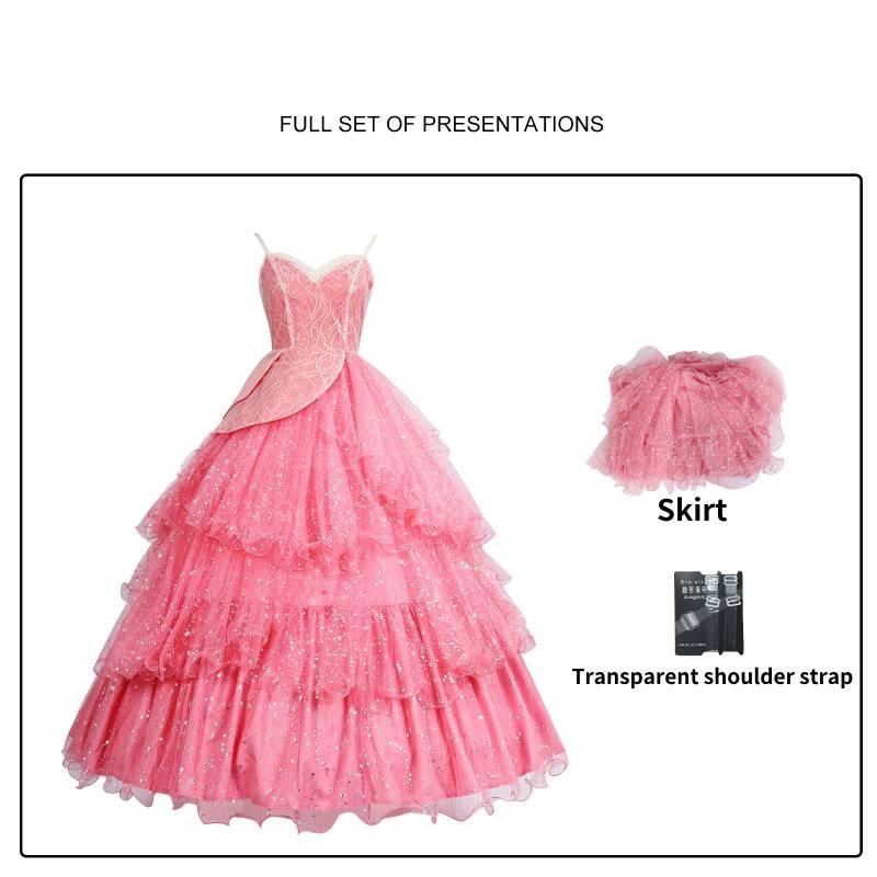 Wicked Character Glinda Cosplay Costume Dress For Halloween Party Festivals