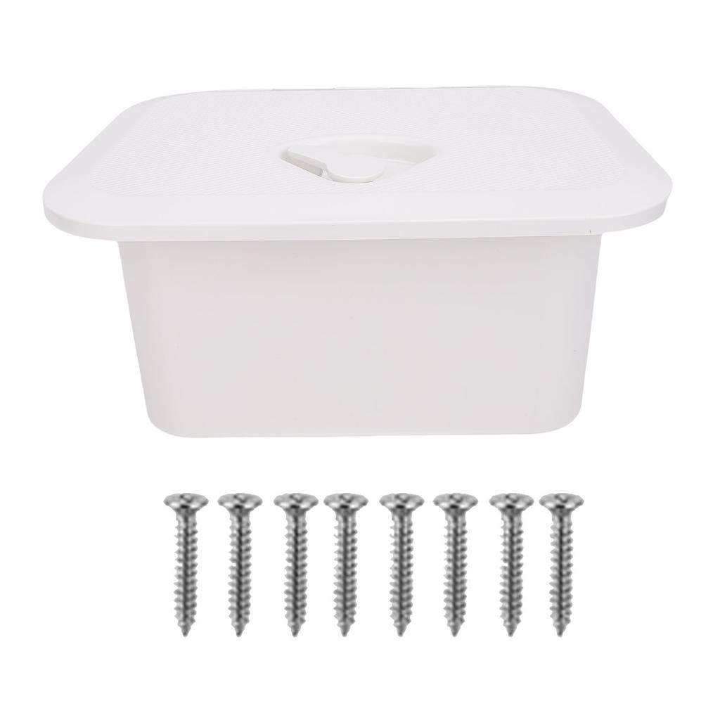 Boat Embedded Storage Marine Boat Storage Box ABS 37.5X27X17.5cm Boat Embedded Storage for Bait Fishing Gear Tools White