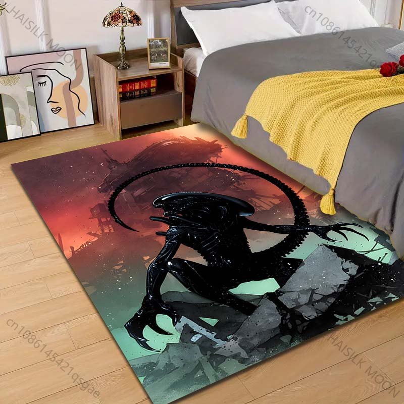 

1PC Alien creature ruins sky Print Carpet Rug for Living Room Bedroom Sofa Doormat Home Decor Non-slip Floor Mat 40x60cm
