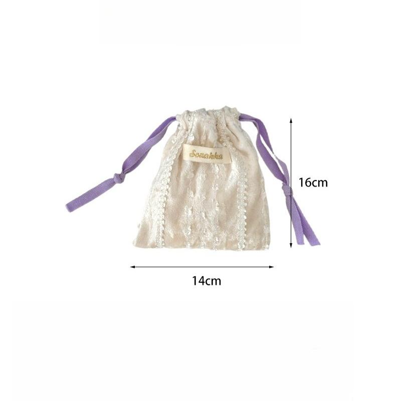 Cute Lace Drawstring Storage Bag Organizer Kawaii Sundries Small Pouch Bag Mini Cosmetic Lipstick Coin Purse Earphone Handbag