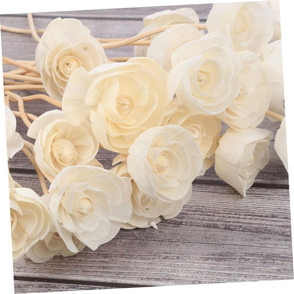 BESPORTBLE 8pcs Rattan Sola Flower Essential Oil Vines White Outfit Wood Appliques Floral Diffuser Wick Spa Perfume Beautiful Diffuser Flowers Wooden