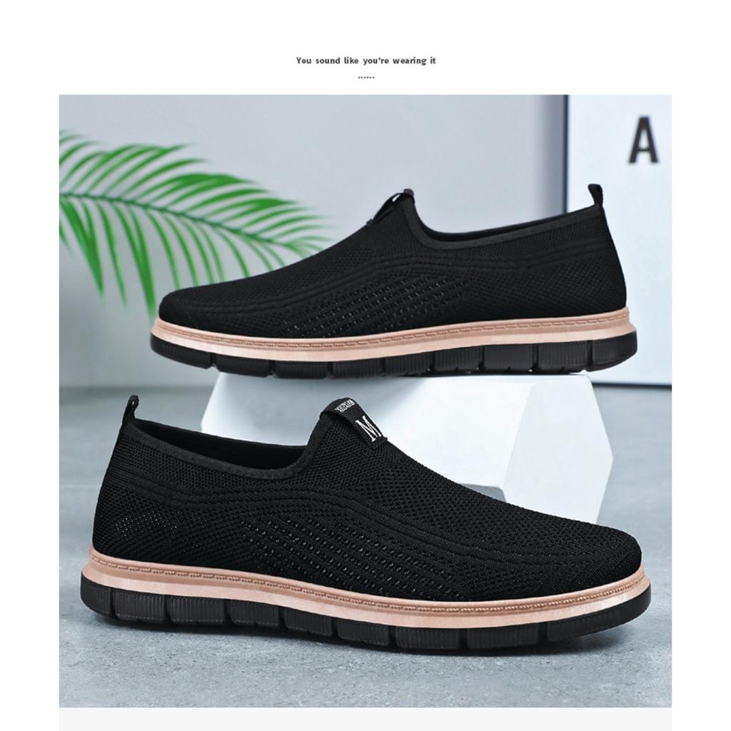 Men's Shoes Summer Breathable New One Foot Cloth Shoes Fly Woven Odorless Feet Versatile Casual Shoes