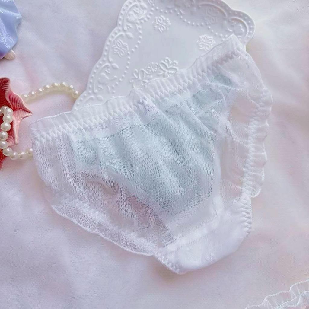 EasyTalk Sexy Embroidered Elegant Popular Faux Silk Plus Girls Und Panzer Women's Panties, Lace, Underwear, Fabric, Sheer, Seductive, Sizes, (L,