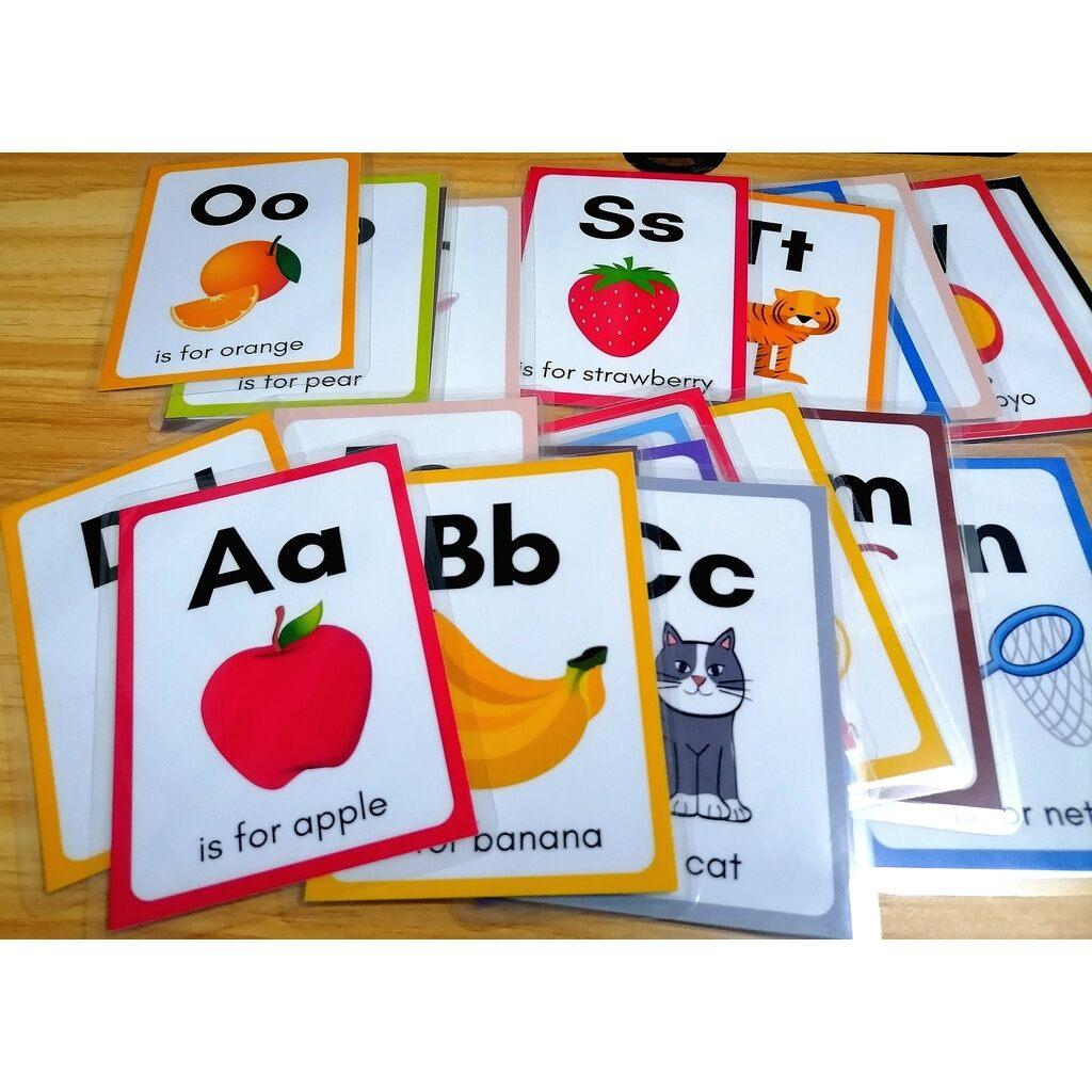 26 PCS - ABC Alphabet Laminated Flashcards, Educational Flashcards for Kids, Toddlers, Preschoolers, Teaching Tools Flash Cards