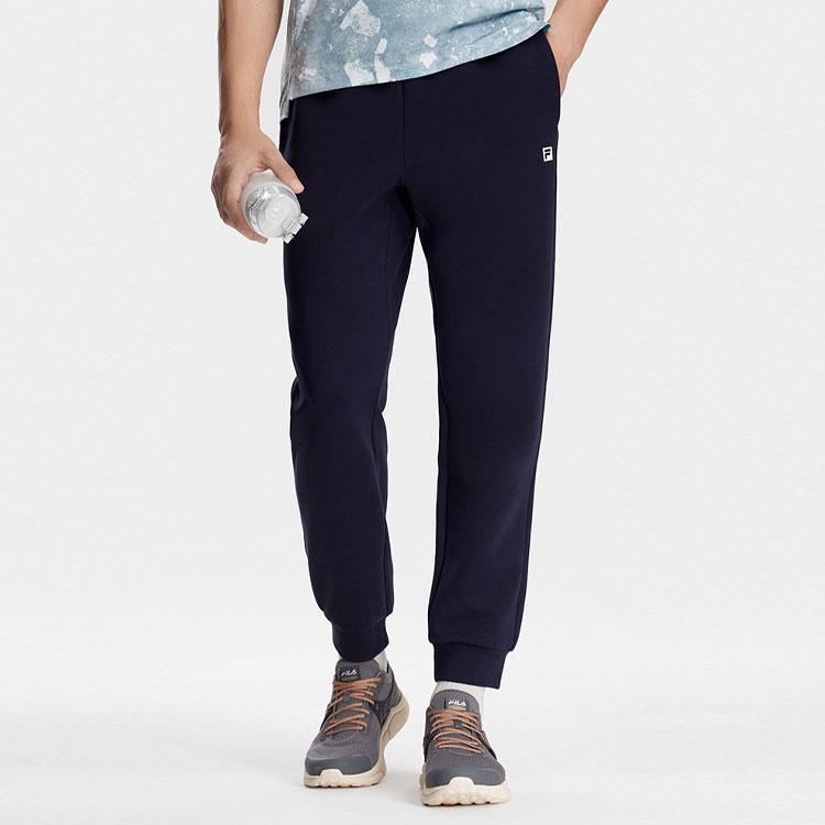 Fila Fitness Series Solid Color Mid Waist Tapered Knit Sports Pants Men Bottoms Royal-Blue A11M341602FNV