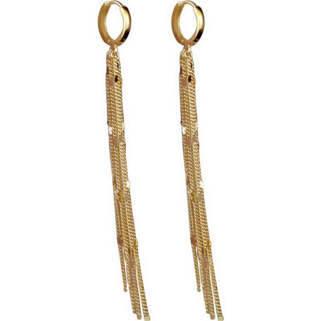 Classic  Unique Design Long Metal Chain Tassel Drop Earrings For Women Light Luxury Geometric Dangle Earring Jewelry Gift
