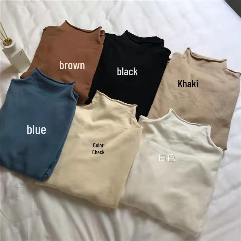 Spring 2025 Women's Knit High Neck Slimming Long Sleeve T-Shirt