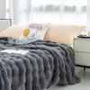 Cozy Plush Faux Rabbit Fur Blanket - All-Season Sofa or Office Nap Cover