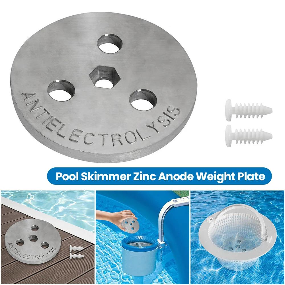 Pool Skimmer Zinc Anode Weight Plate Anti-Electrolysis Weight Pool Skimmer Basket Weight Keep Your Skimmer Basket in Place