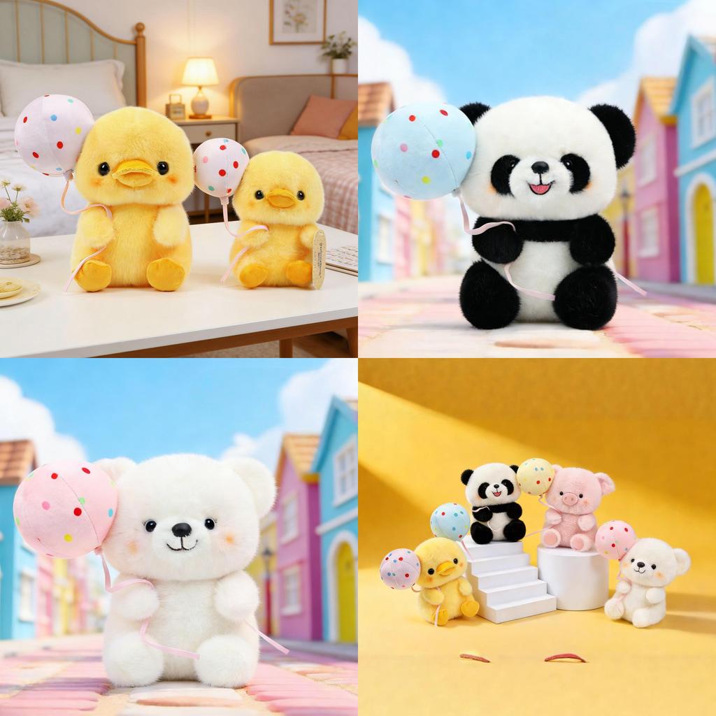 Süßes Panda-Stofftier mit superweichem Kurzflor für Bürodekor und als Geschenk