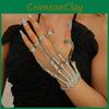 Dark Style Gothic Skeleton Finger Bracelet With Electroplated Alloy For Women Gift