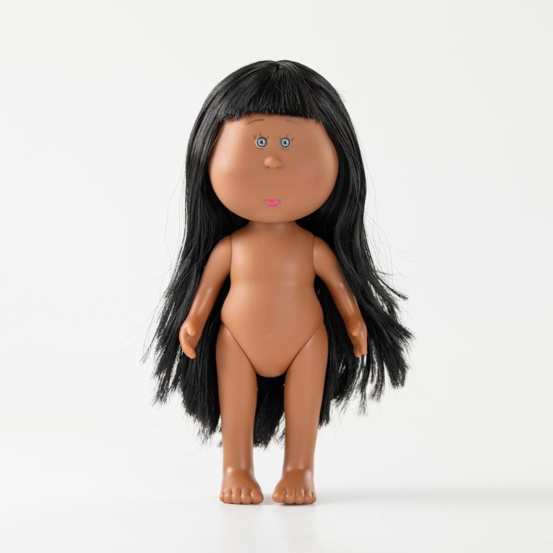 24cm Girls Toy Curly Hair Bean Eye Vinyl Doll Dress Up Dark Skin Mia Potato Dolls Movable Action Figure Body Children Gift Poseable Articulated Scale