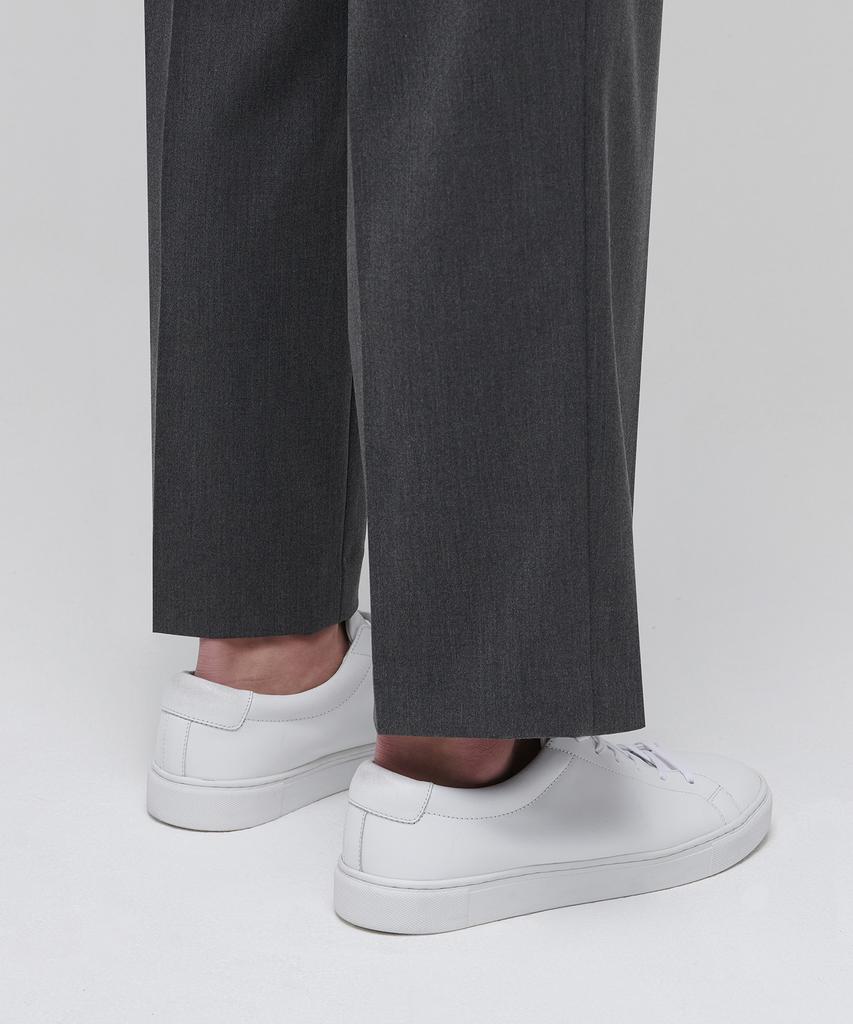 MUSINSA STANDARD Lightweight Wide Hidden Banding Crop Slacks [Medium Gray]