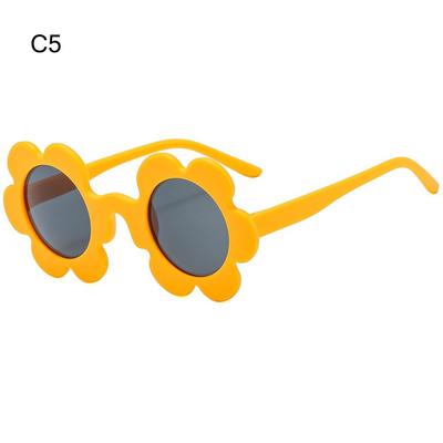 Süße Runde Sonnenbrille mit Sonnenblumen-Design UV400 Schutz Blumen-Tönung Sonnenbrillen für Neuartige Disco/Festival/Party/Musikfestival