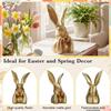 Cute Resin Rabbit Ornament Creative Vintage Golden Bunny Statue for Easter Home Desktop Wesiti Spring Rabbits Easter Decoration