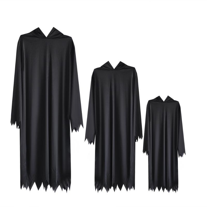 Halloween Skull Skeleton Ghost Coat Kids Masquerade Dress Up Death Cloak Cape Zombie Costume