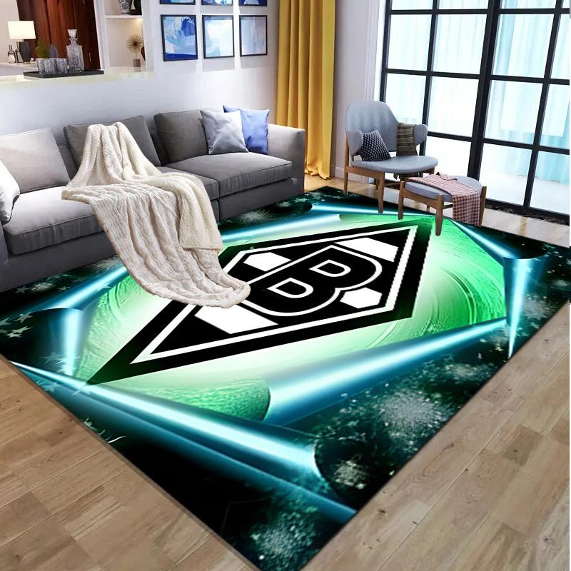 Borussia Mönchengladbach Muster Teppich, Innen-/Außenmatte, für Picknick, Spielzimmer, Schlafzimmer, Büro, Wohnzimmer, Heimdeko Teppich, Geburtstagsgeschenk