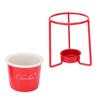 Juego de Tazas para Fondue de Chocolate Taza Multifuncional de Cerámica para Derretir Chocolate con Tenedores Soporte para Tazas para Dulces