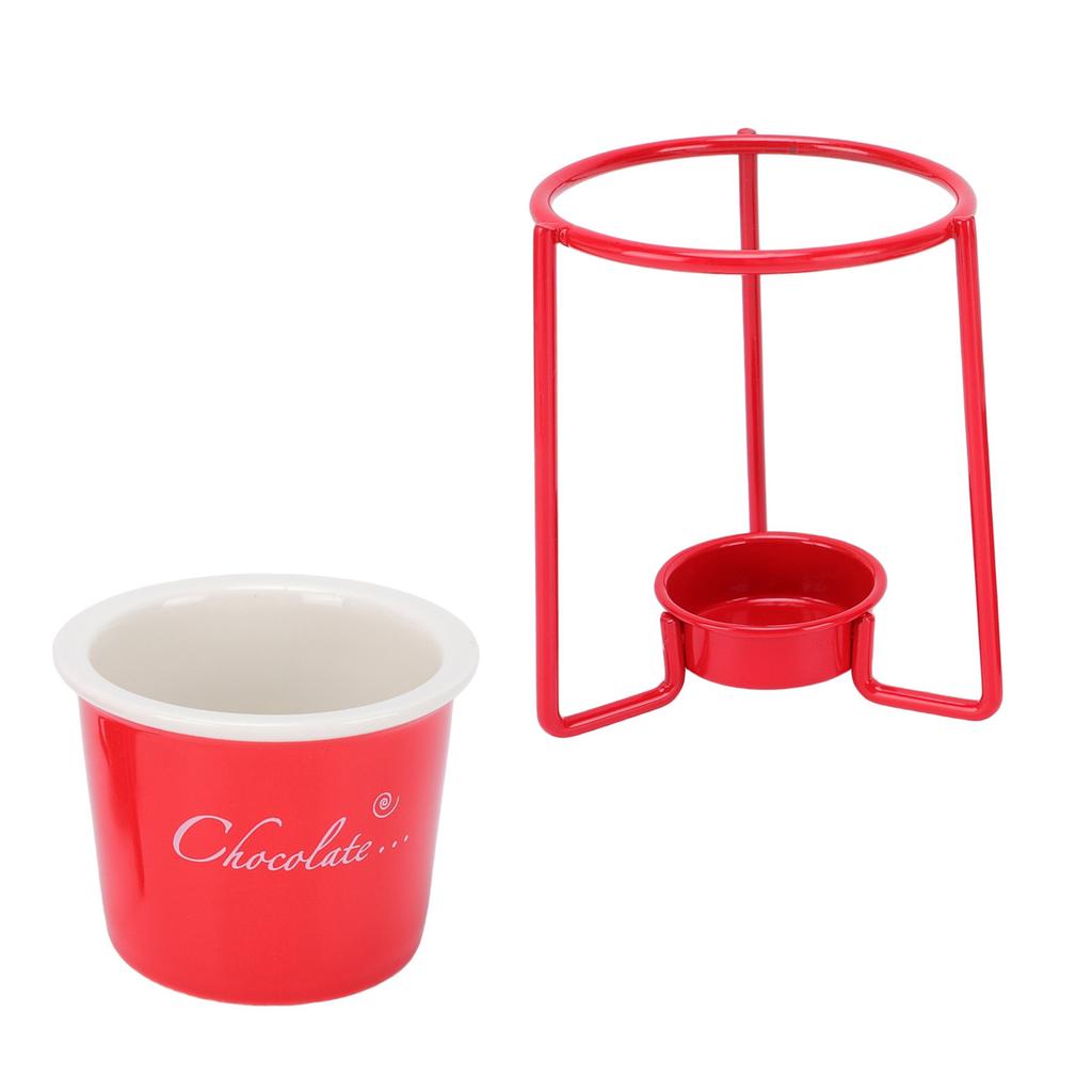 Juego de Tazas para Fondue de Chocolate Taza Multifuncional de Cerámica para Derretir Chocolate con Tenedores Soporte para Tazas para Dulces