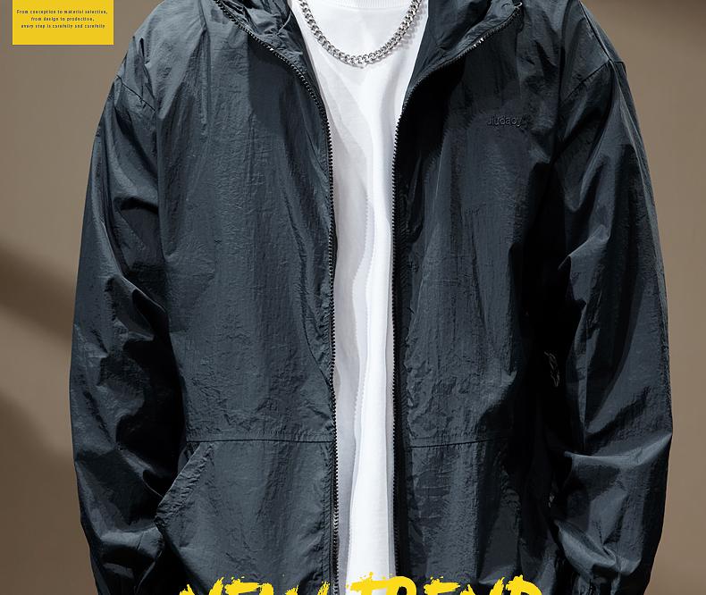 Herren Sommer Leichte UV-Schutz Kapuzen Outdoor Arbeitsjacke