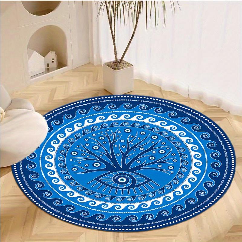 S Devil'S Eye Round Rug Nonslip Area Rug Office Chair Mat Carpet For Living Room Bedroom Home Decor