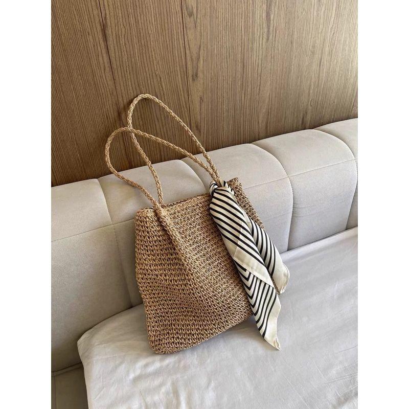 

Summer Fresh Beach Bag Idle Style Seaside Holiday Style Woven Bag Niche Simple Shoulder Tote Bag Women