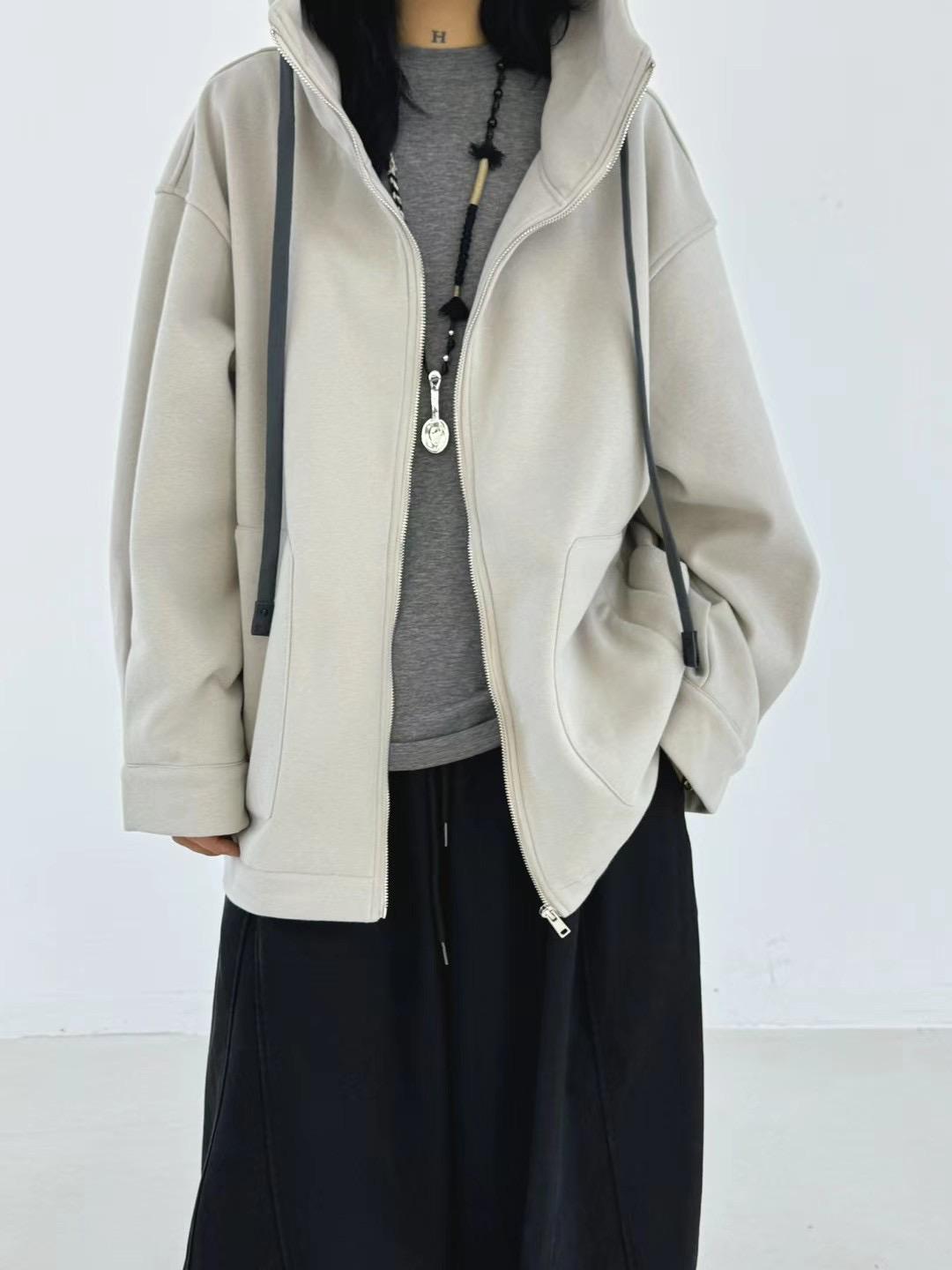 

Becabeau Зимний кардиган в корейском стиле большого размера, свободный, флисовый, с капюшоном One Size